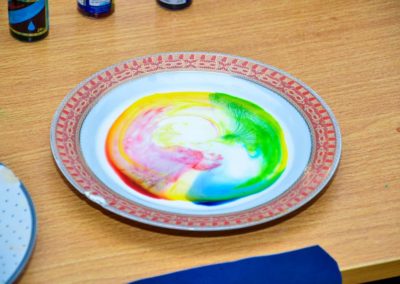 plate with four colour paints